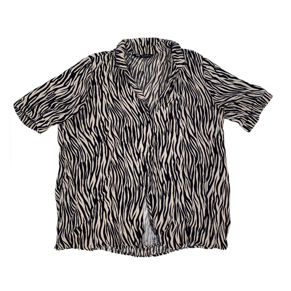 Zara zebra stripe button up